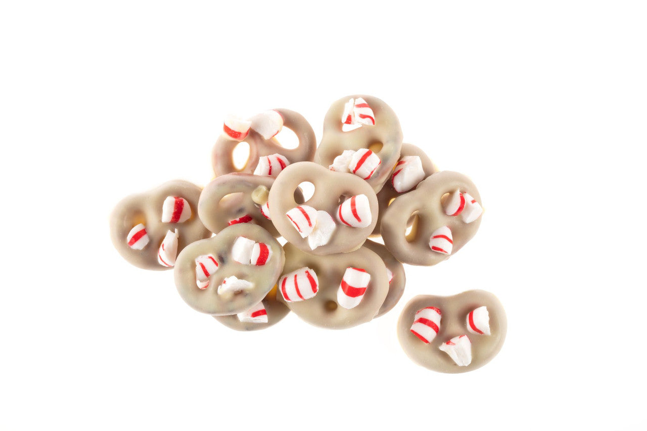Candied White Chocolate Pretzels