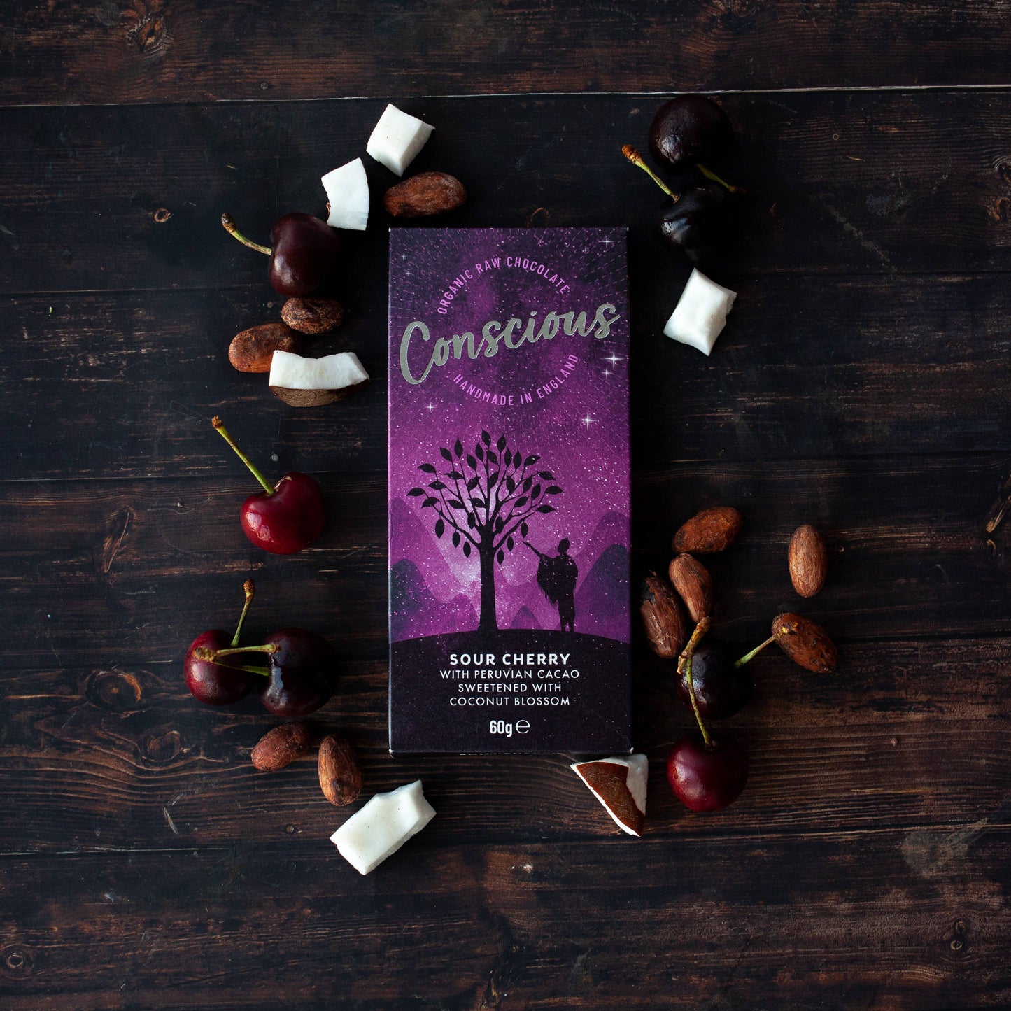Sour Cherry Raw Organic Chocolate Bar