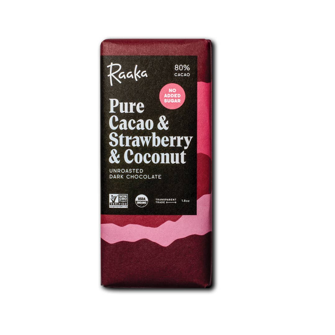 Pure Cacao & Strawberry & Coconut 80% Chocolate Bar