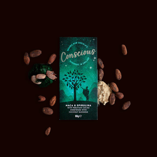Maca & Spirulina Raw Organic Chocolate Bar
