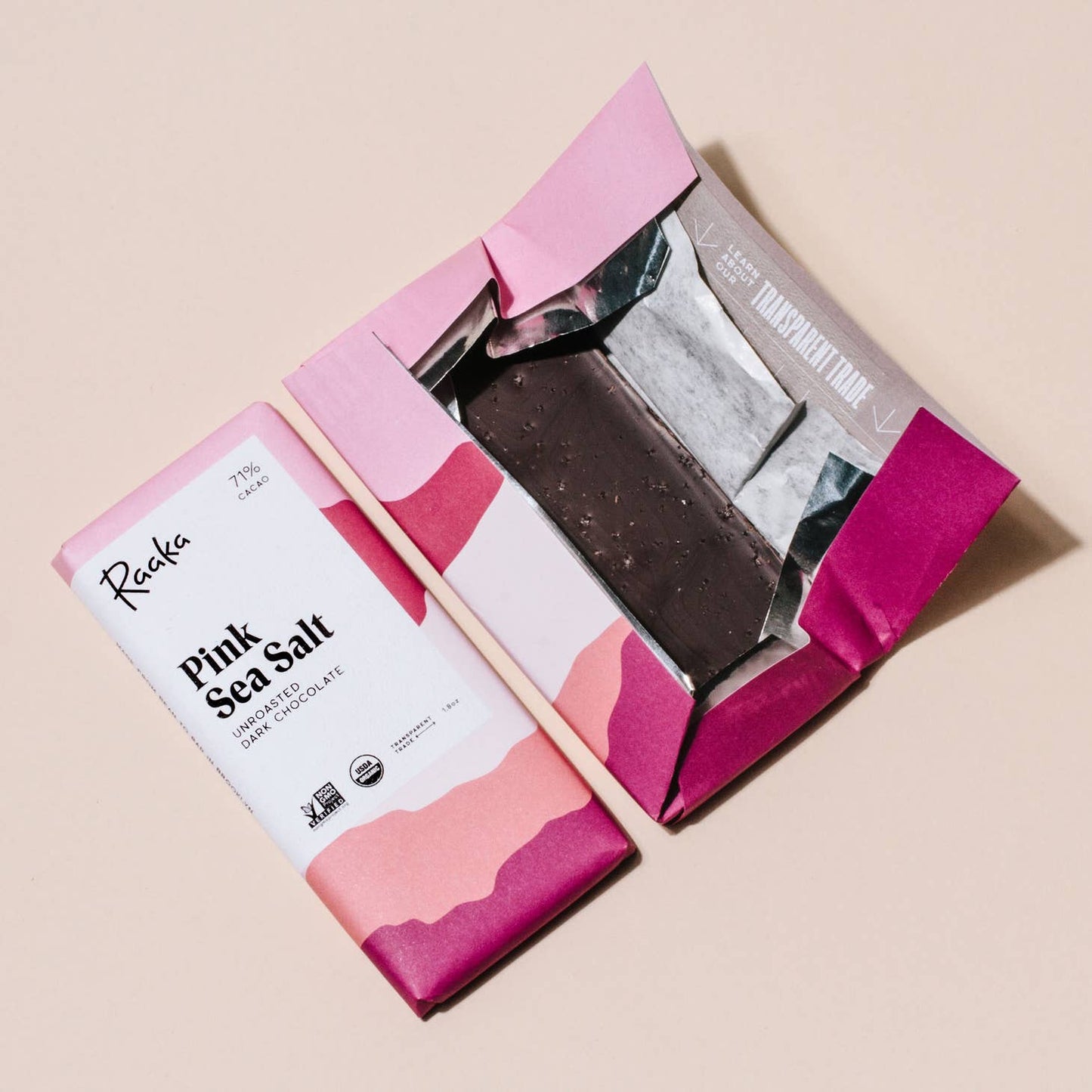 Pink Sea Salt 71% Chocolate Bar